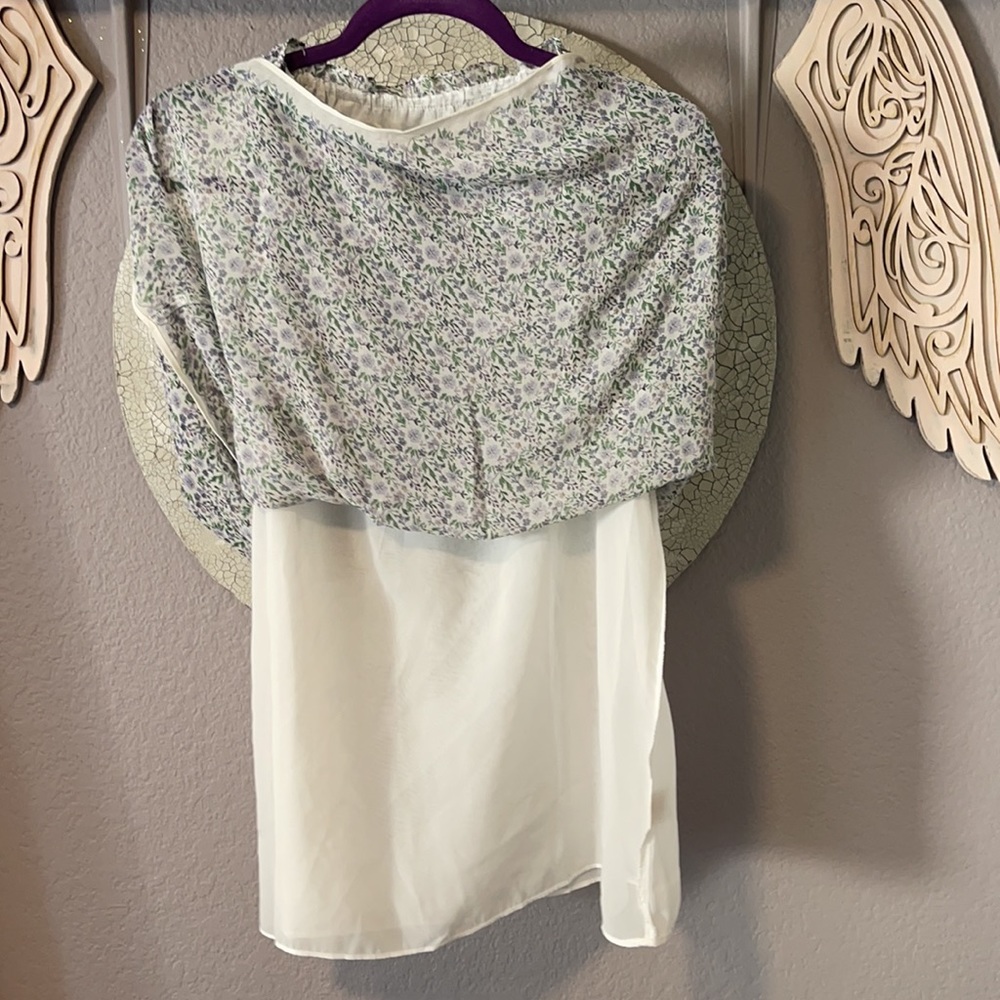 Max Studio Blouse Sleeveless Lined Floral Ruffle Tie Neck Brand New! - Picture 7 of 8